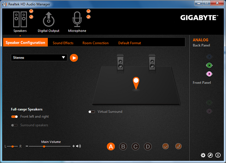 gigabyte realtek hd audio manager