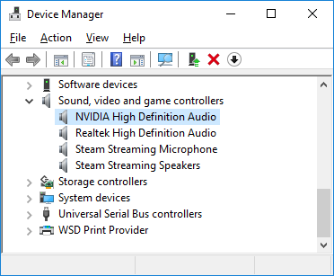 nvidia virtual audio device (wave extensible) (wdm) hdmi