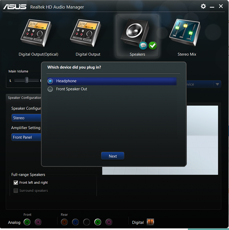 asus realtek hd audio manager hd audio not green jack not working