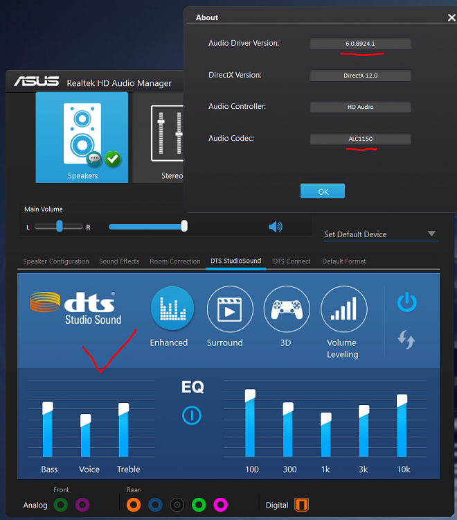 gigabyte realtek hd audio subwoofer