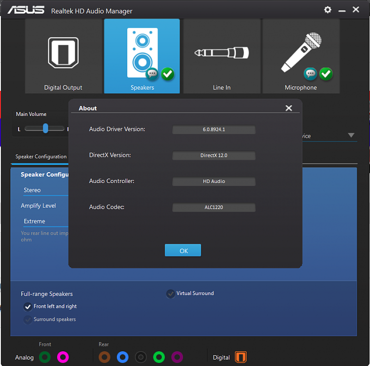 asus realtek hd audio manager open