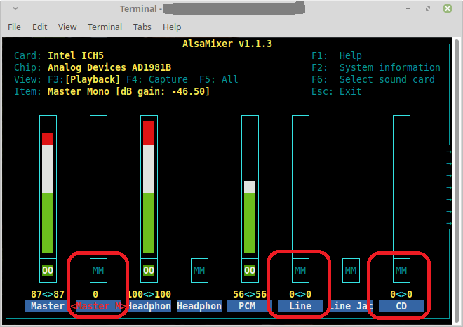 No sound running Linux Live USB on Win 10 computer.-alsamixer.png