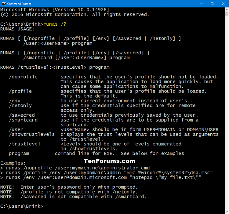cmd run command as different user
