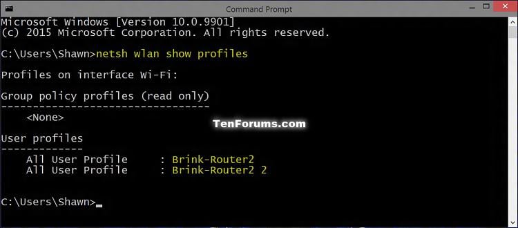 windows 10 delete wifi profile command line