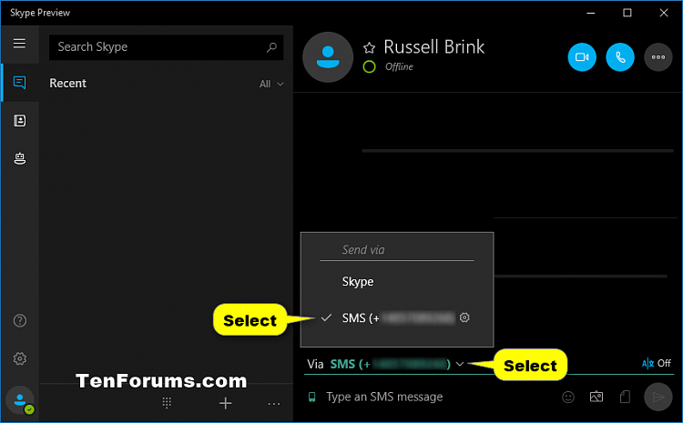 Send SMS Text Messages from Skype app on Windows 10 PC-w10_skype_send_sms-3.png