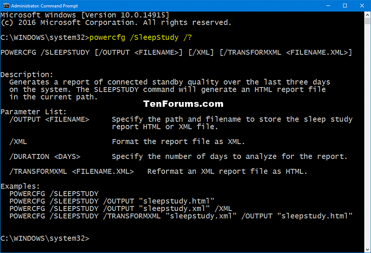 Generate Sleep Study Report in Windows 10-sleepstudy_command_usage.png