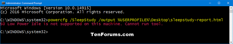 Generate Sleep Study Report in Windows 10-sleepstudy_command_not_supported.png