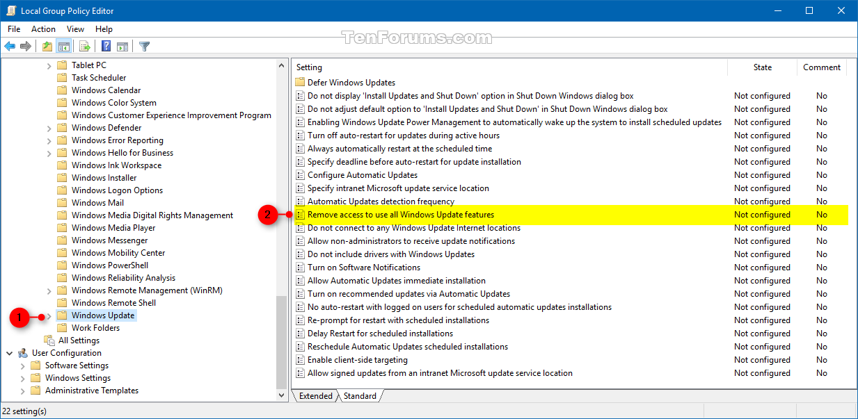 disable windows 10 group policy