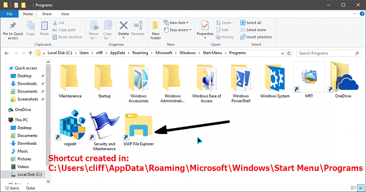 Create File Explorer UWP app Shortcut in Windows 10-image-002.png