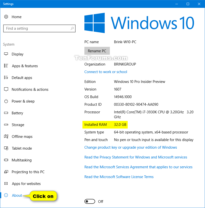 biologi Mekaniker pumpe Determine System Memory Size, Speed, and Type in Windows 10 | Tutorials