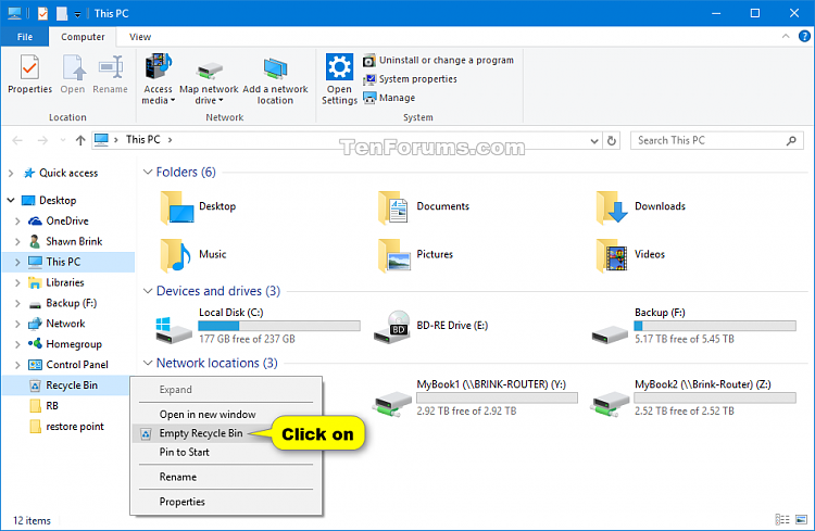 Empty Recycle Bin in Windows 10-empty_recycle_bin_navigation_pane.png