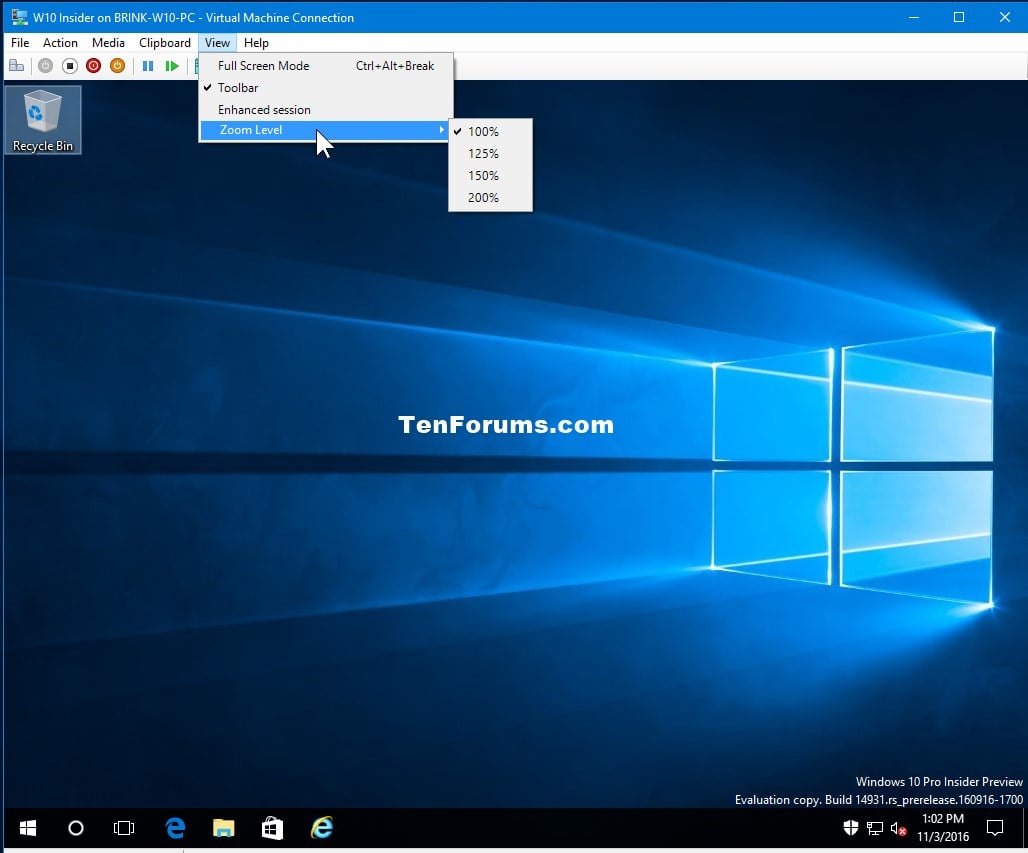 HyperV Virtual Machine  Change DPI Zoom Level in Windows 10  Windows 10 Tutorials