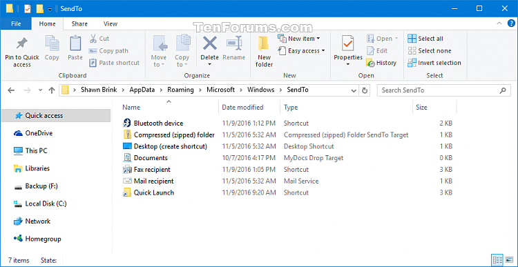 Restore Default Items in Send to Context Menu in Windows 10-send_to_folder-2.png