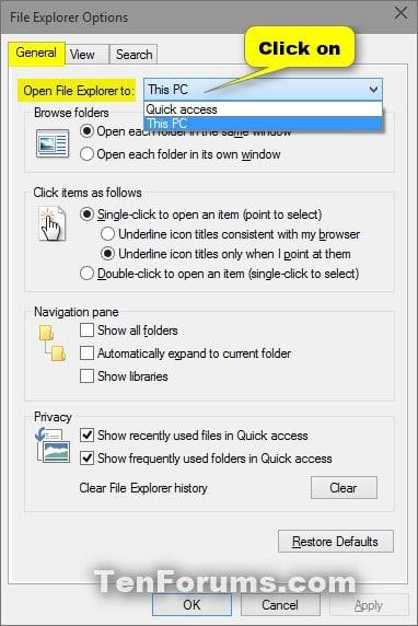 Change Folder to Open File Explorer to by Default in Windows 10-file_explorer_options-general.jpg