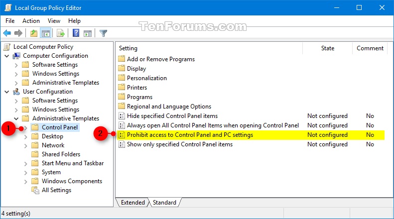 manage known networks windows 10 control panel