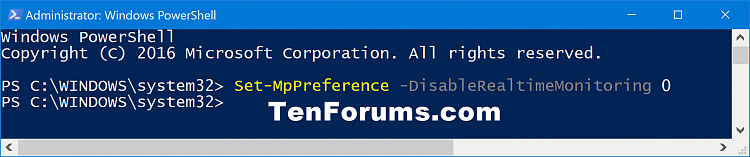 Turn On or Off Real-time Protection for Microsoft Defender Antivirus-turn_on_windows_defender_real-time_protection_powershell.png