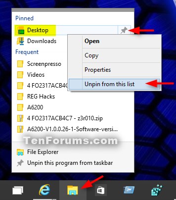 How to Pin or Unpin Folder Locations for Quick access in Windows 10-unpin_from_quick_access-taskbar.jpg