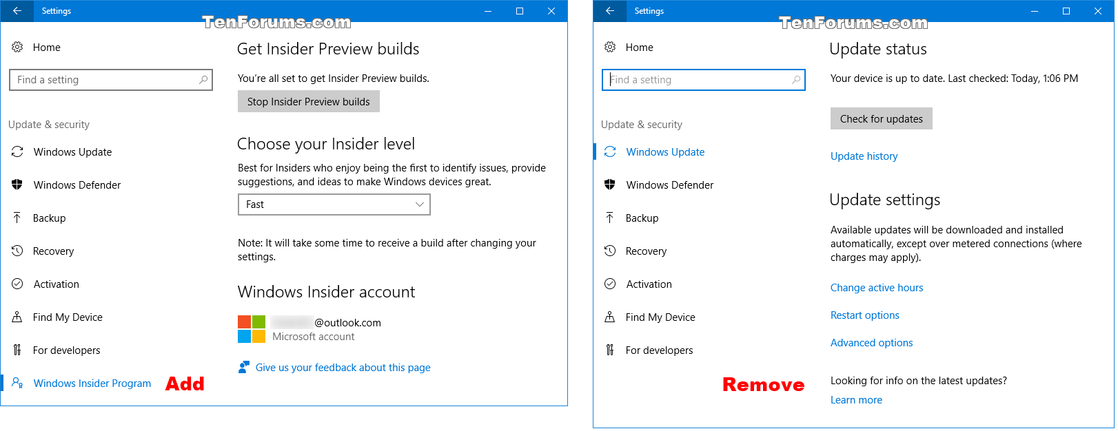 Add or Remove Windows Insider Program Settings Page in ...
