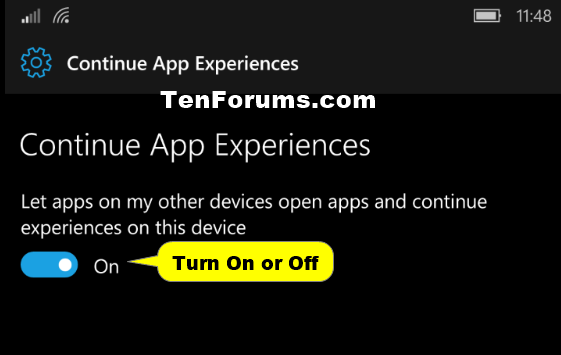 App Sync Between Devices - Turn On or Off in Window 10 Mobile-continue_app_experiences-3.png