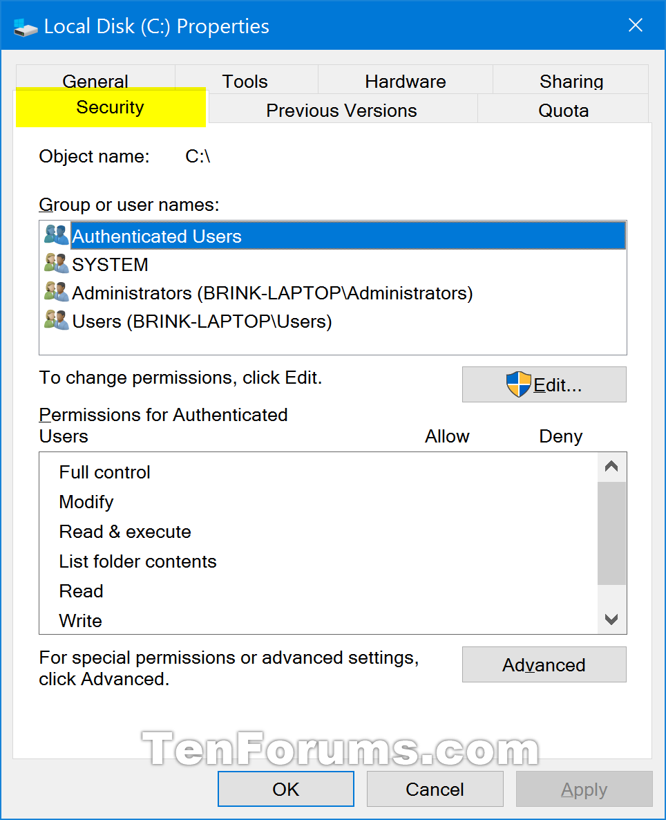 how to remove security from windows 10