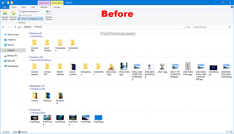 Re-order Library Folders in Windows 10-library_before.png