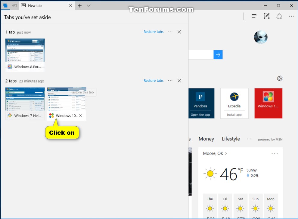 Set Aside Groups Of Tabs In Microsoft Edge In Windows 10 Tutorials