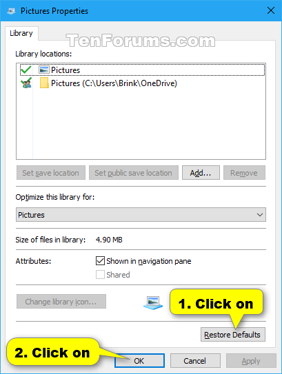 Restore Default Settings of Library in Windows 10-restore_default_library_settings-properties-2.png