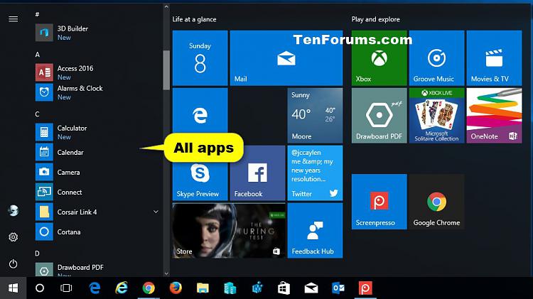Open and Use All apps in Start menu in Windows 10-windows_10_all_apps.jpg
