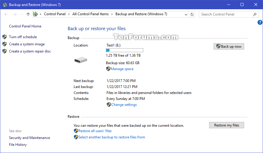 Windows Backup Set Up in Windows 10 Windows 10 Tutorials
