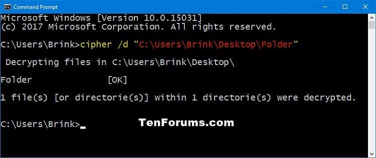 Decrypt Files And Folders With Efs In Windows 10 Tutorials