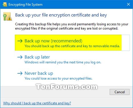 encrypting file system windows 10