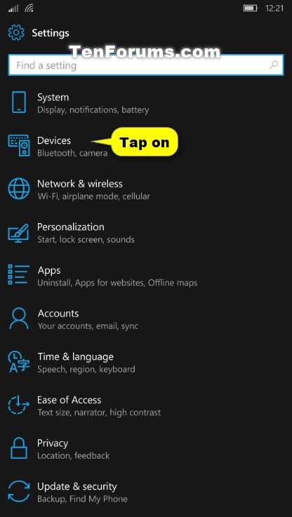 Turn On or Off Bluetooth on Windows 10 Mobile Phone-w10_mobile_bluetooth-1.jpg