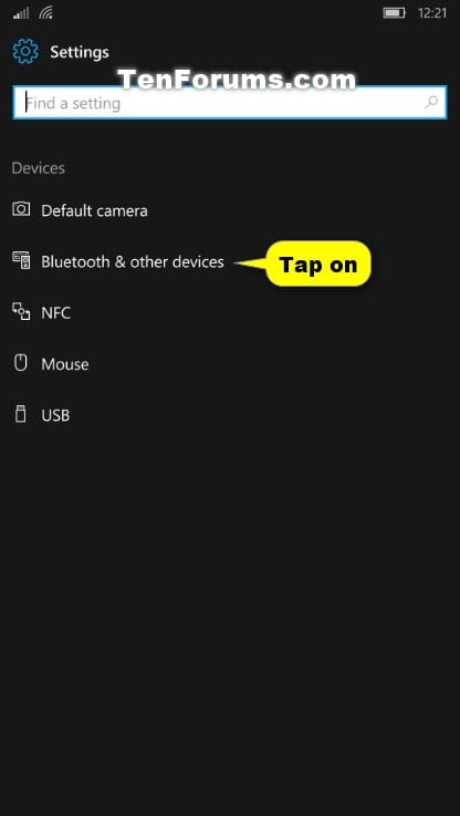 Turn On or Off Bluetooth on Windows 10 Mobile Phone ...