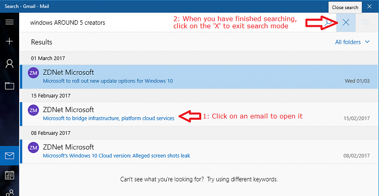 Mail app Advanced Searching in Windows 10-gmail_5_resultsandexit.png