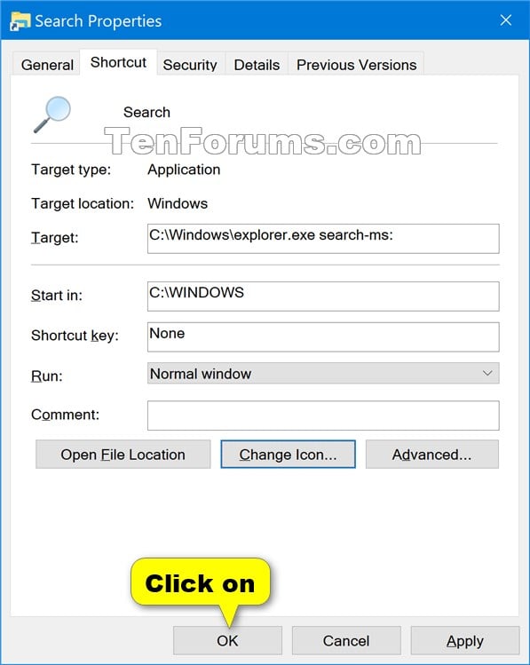 windows 10 search shortcut