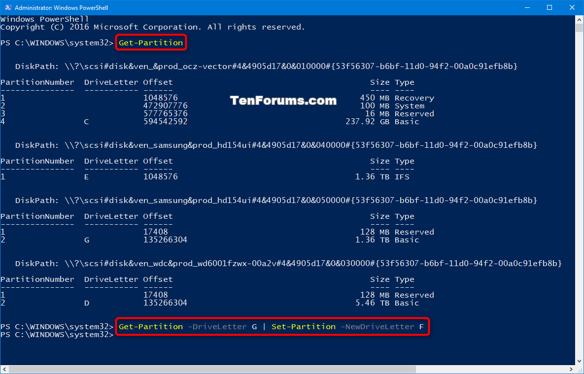 drive letter assignment in registry