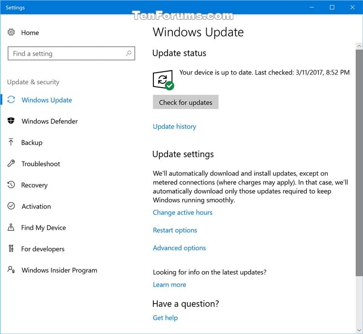 Create Windows Update Shortcut in Windows 10 | Windows 10 ...