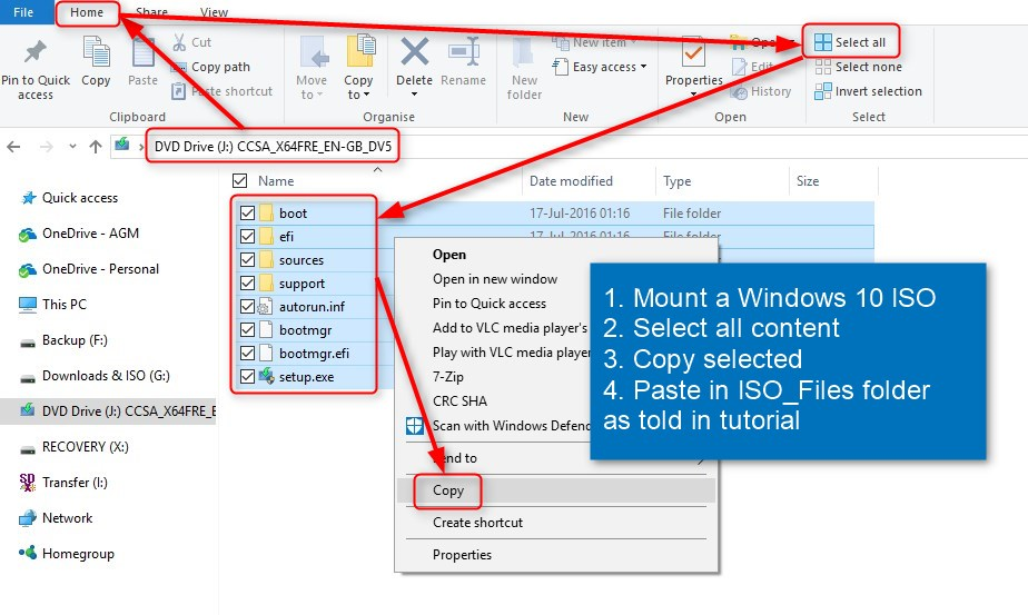 Create iso on windows