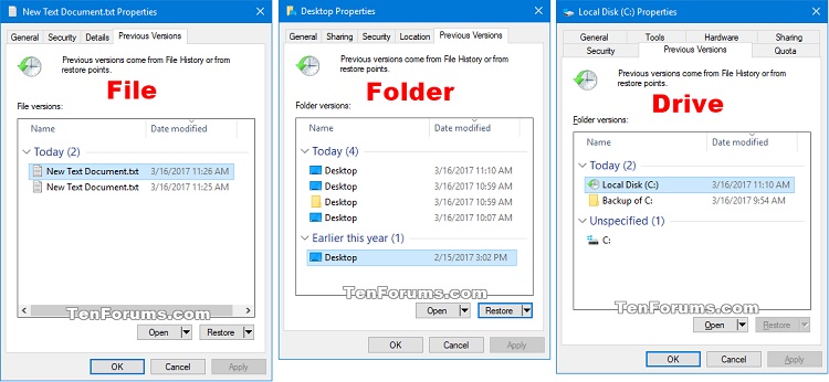 Restore Previous Versions of Files, Folders, and Drives in Windows 10-previous_versions.jpg