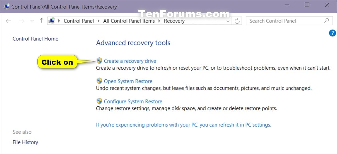 create recovery disk windows 10 dvd