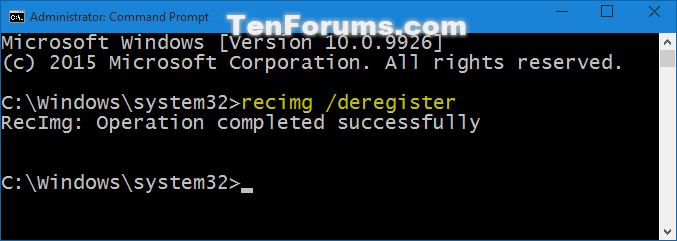 Deregister Refresh Custom Recovery Image in Windows 10-deregister_current_custom_recovery_image.png