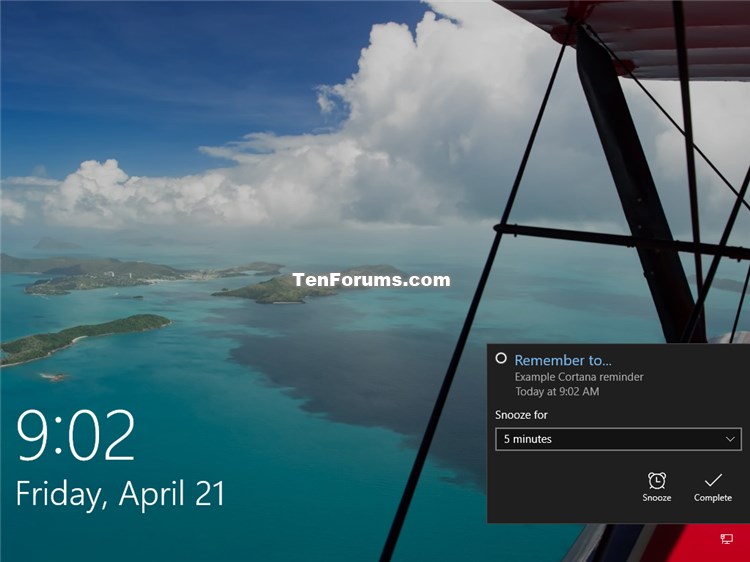 Turn On or Off Lock Screen Reminders and VoIP calls in Windows 10-cortana_reminder_on_lock_screen.jpg