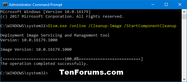 Clean Up Component Store (WinSxS folder) in Windows 10-startcomponentcleanup_command.png
