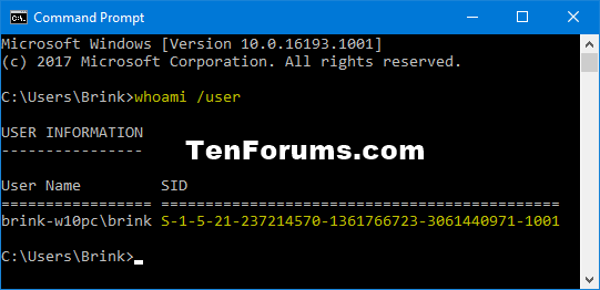 Find Security Identifier (SID) of User in Windows-whoami_user.png