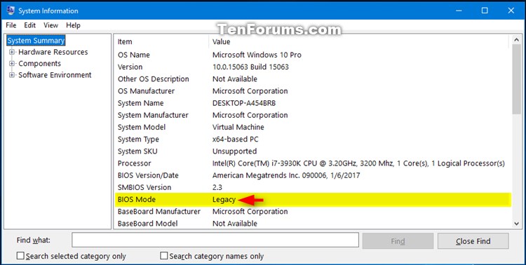 Check if Windows 10 is using UEFI or Legacy BIOS-legacy_bios_msinfo32.jpg