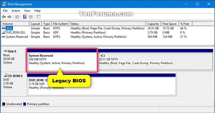 Check if Windows 10 is using UEFI or Legacy BIOS-legacy_bios_disk_management.jpg