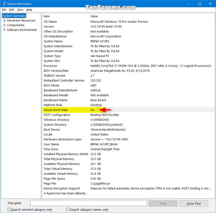 Check If Secure Boot Is Enabled Or Disabled In Windows 10 Tutorials ...