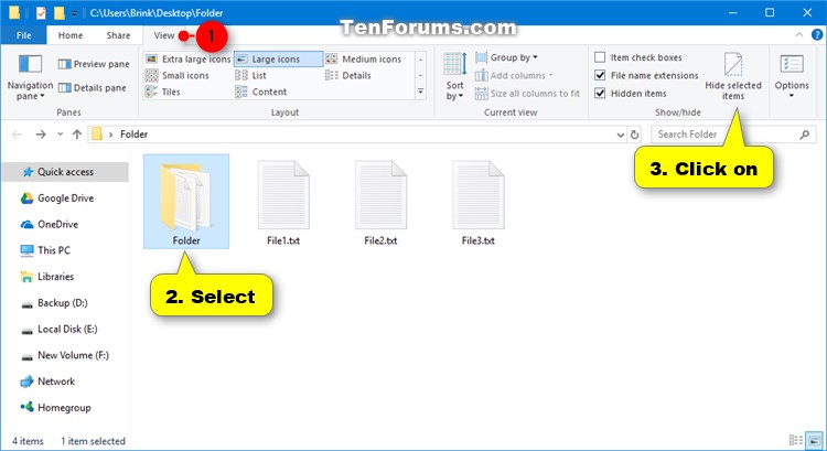 Set or Unset Hidden Attribute of Files and Folders in Windows 10-hide_files_folders_ribbon.jpg