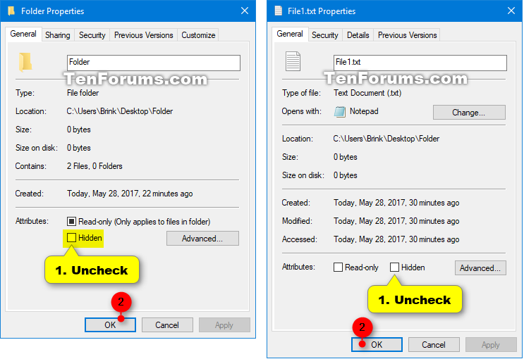 Set or Unset Hidden Attribute of Files and Folders in Windows 10-unhide_files_folders_properties.png