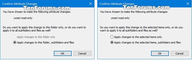 Set or Unset Read-only Attribute of Files and Folders in Windows 10-confrim_unset_read-only_files_folders.jpg